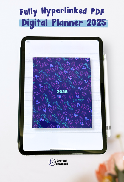 Fully Hyperlinked Digital Yearly Planner  2025